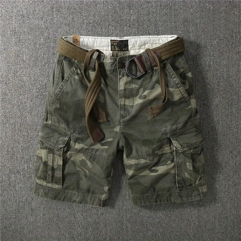 Summer Outdoor Sex Open Crotch Erotic Casual Pants Vintage Jeans Men Loose Multi-Pocket Sport Camouflage Cargo Shorts Sweatpants