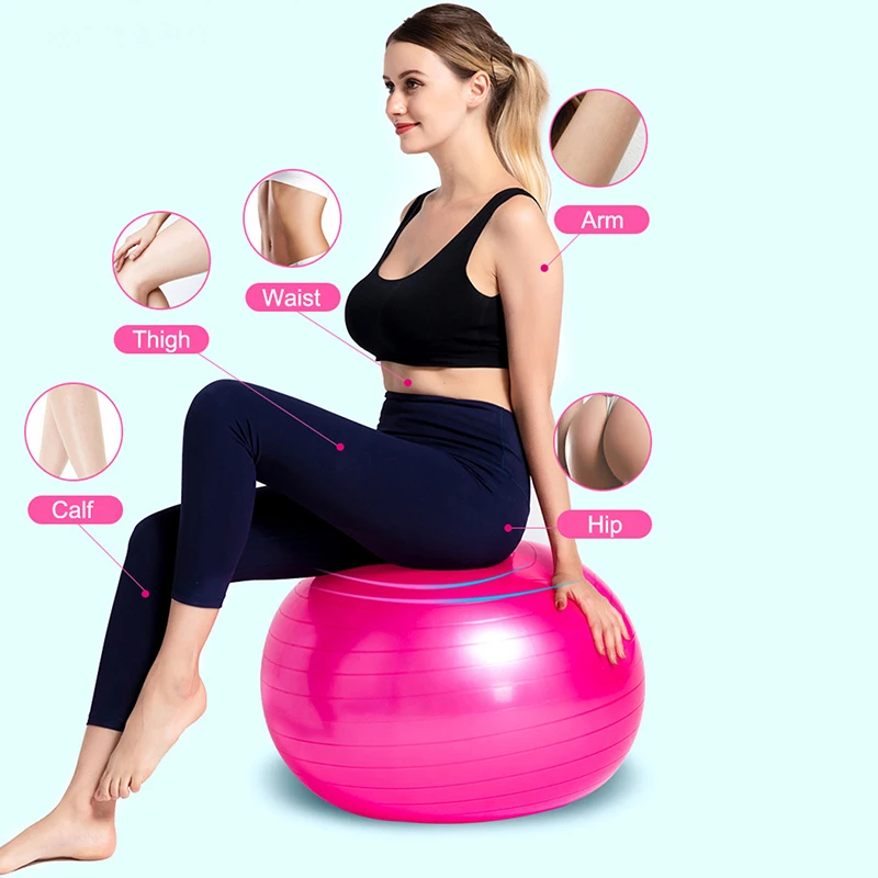 65CM Big Yoga Ball Women Gym Sport Home Exercise Pilates Crossfit Workout Equipment Accessories Balance Fitball PVC Massage Ball