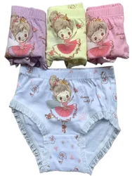 4pcs/Lot Girls Skating Big Eyes Anime Briefs Cotton Underwear Kids Breathable Cute Briefs Panties Size 3-12T