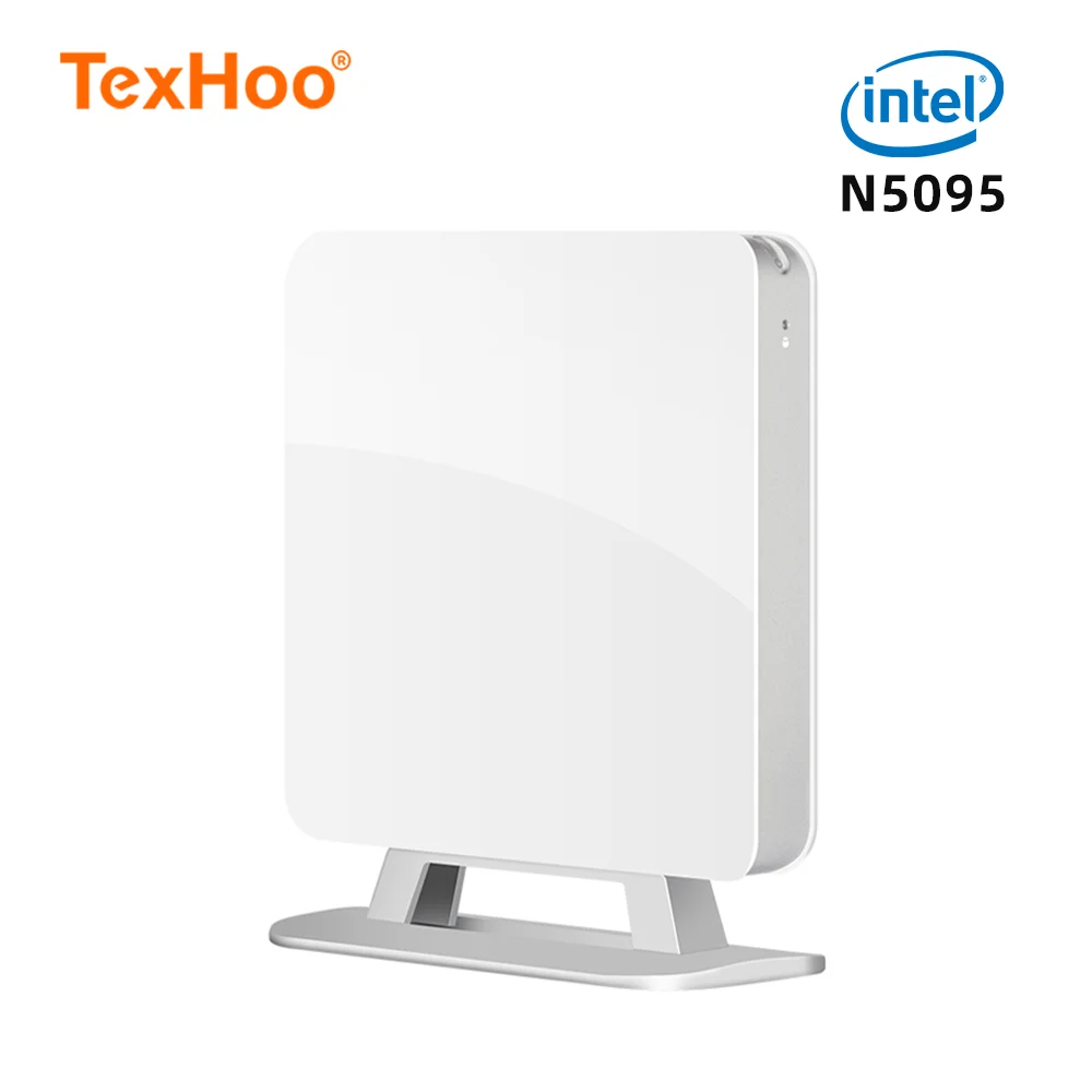 Texhoo-Mini PC Computer, Intel N5095, 11ª Geração, Processador Quad, ITX, Windows 11Pro, Unidade do Sistema, Área de Trabalho, Escritório, DDR4, SSD, WiFi, Bluetooth