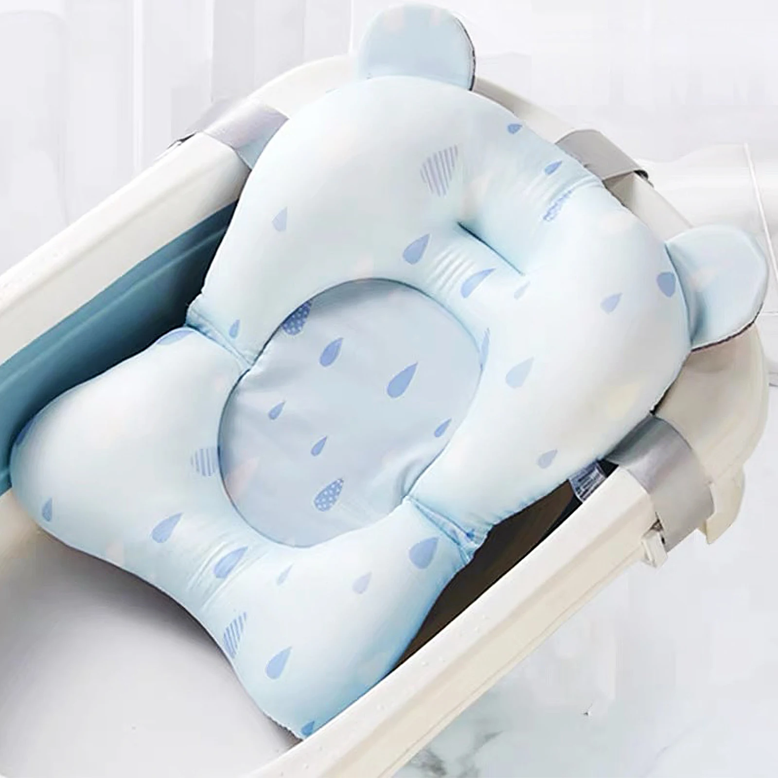 

Baby Bath Mat Non slip Floating Pillow Support Seat Pad Bathtub Cushion Waterproof Newborn Bathing Bed Kids Bath Bed