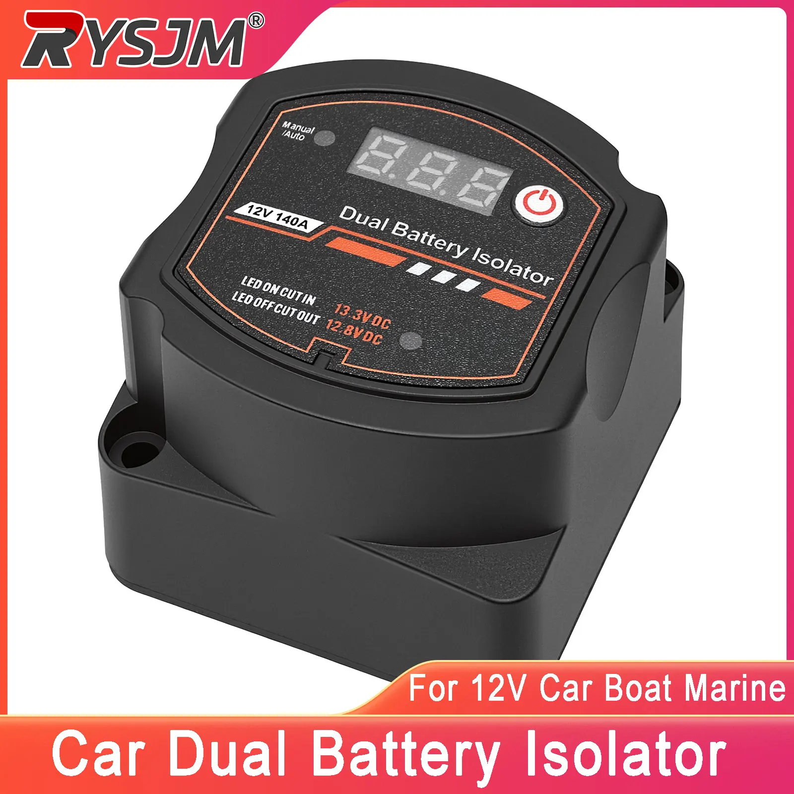 

New Dual Battery Isolator 12V 140A Smart Auto Manual Isolator With Voltmeter Digital Voltage Sensitive Relay VSR Switch For Car