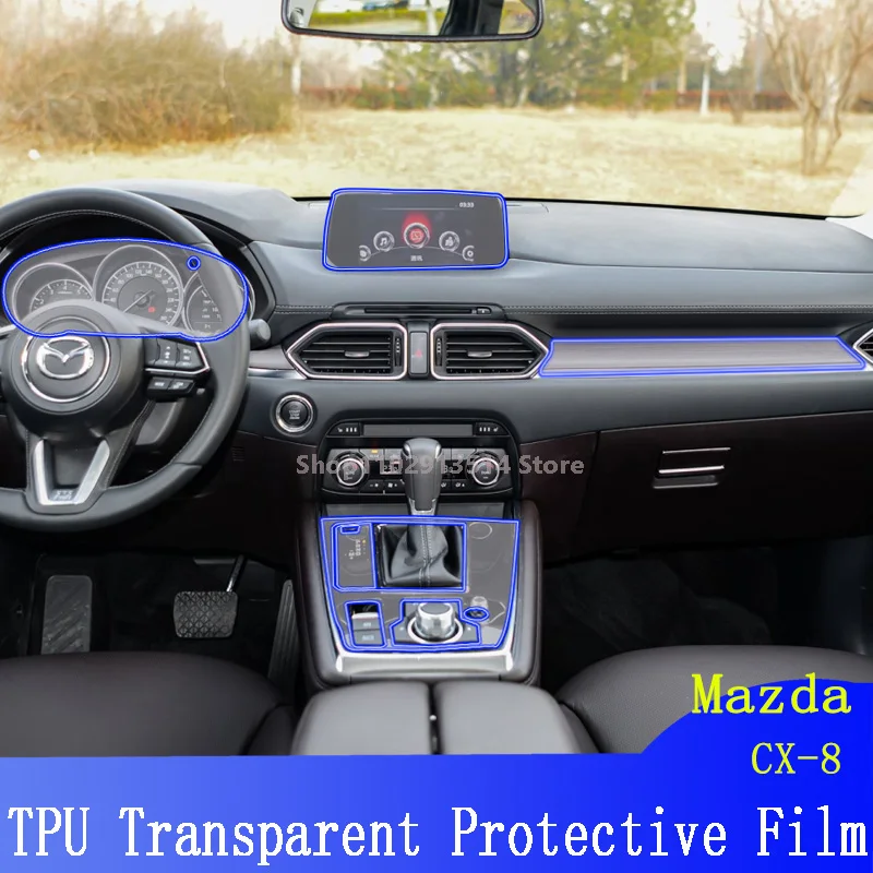 

For Mazda CX-8（2017-2022）Hybrid Car GPS Navigation Film LCD Screen TPU Protective Protector Decoration Stickers