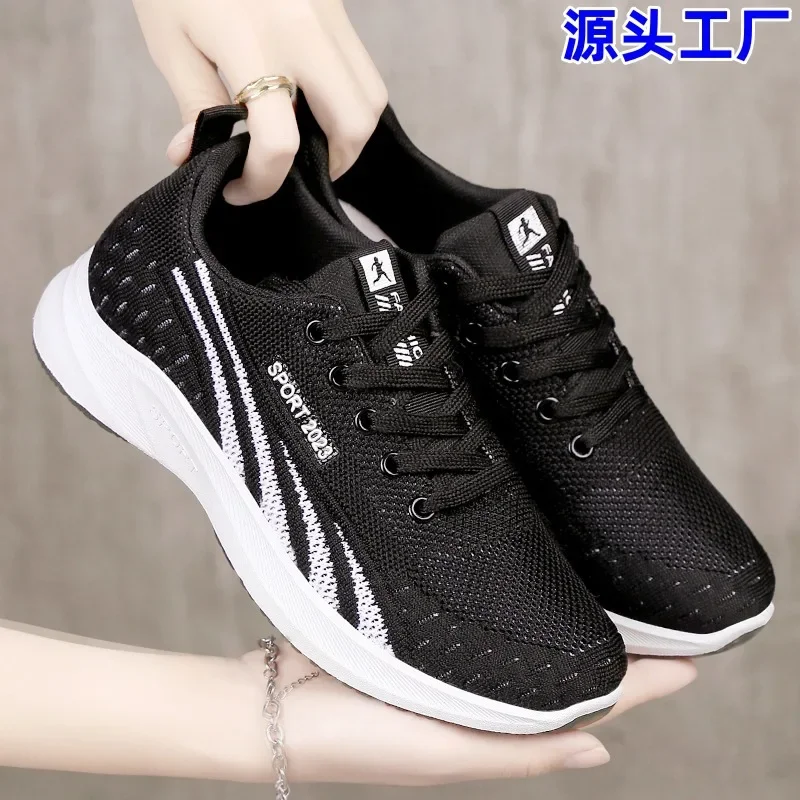 Running Shoes Ladies Breathable Sneakers Summer Light Mesh Air Cushion Women's Sports Shoes Outdoor Lace Up Training Shoes