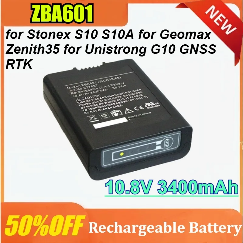 

ZBA601 10.8V 3400mAh for Stonex S10 S10A for Geomax Zenith35 for Unistrong G10 GNSS RTK Compatible Battery