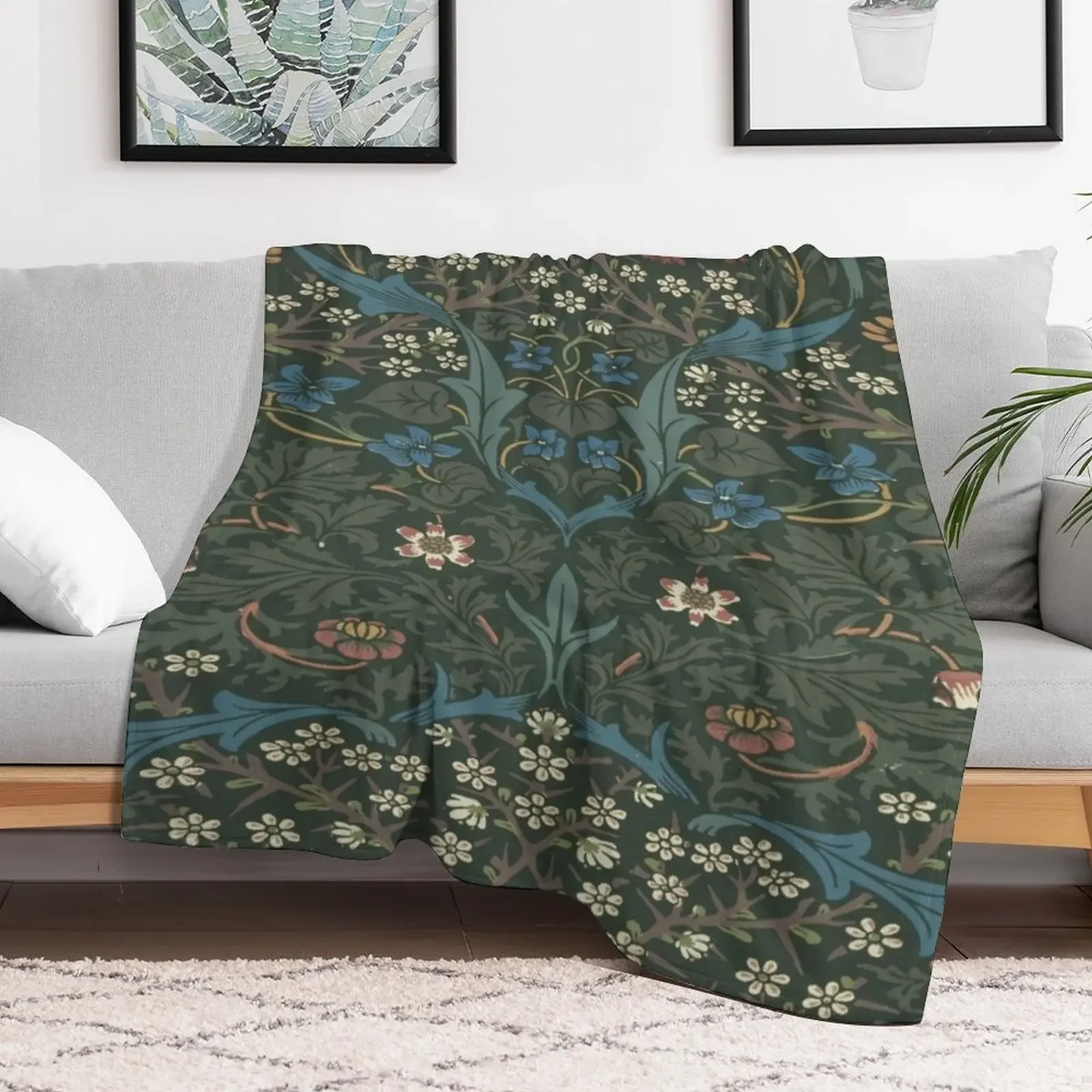 William Morris - Blackthorn Throw Blanket Thermal Sofas Thins Polar Blankets