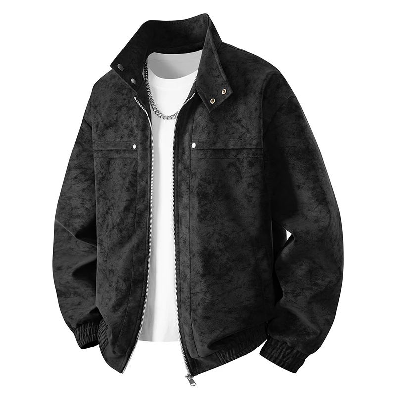 Trendy Brand 2026 Autumn New Item, Old Money Style Stand Up Collar PU Leather Jacket, Men's Cool and Versatile Jacket