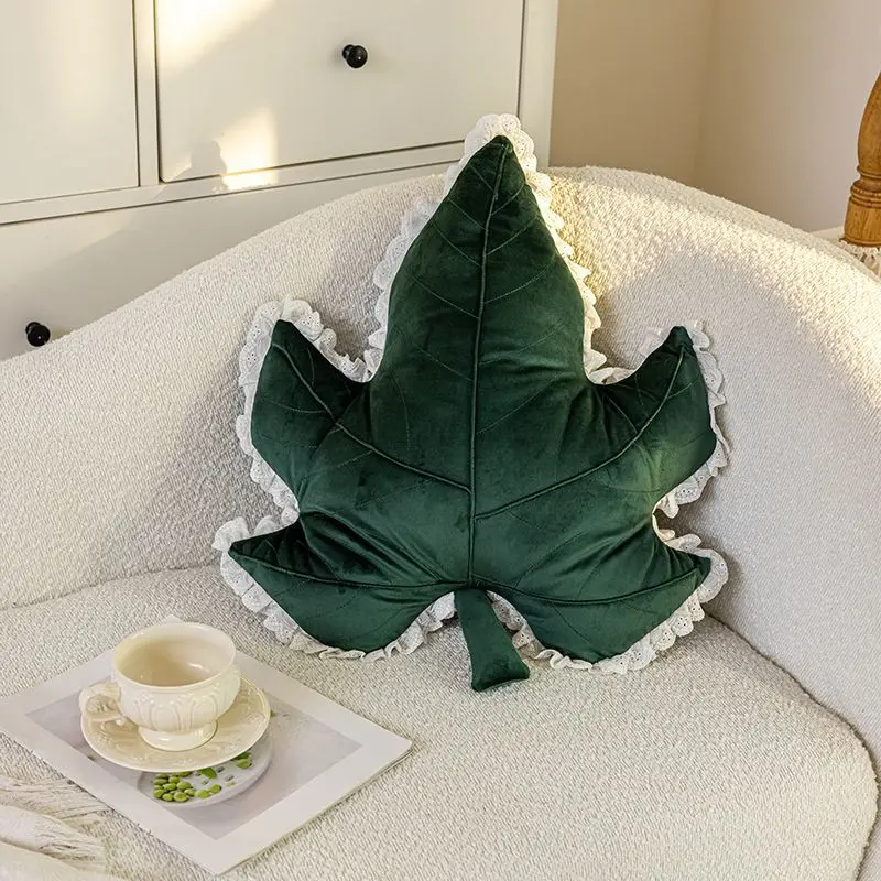 Maple Leaf Pillow With Core French Sofa Cushion, Living Room Window Decoration Pillow, Internet Red Shaped Bedhead Pillow