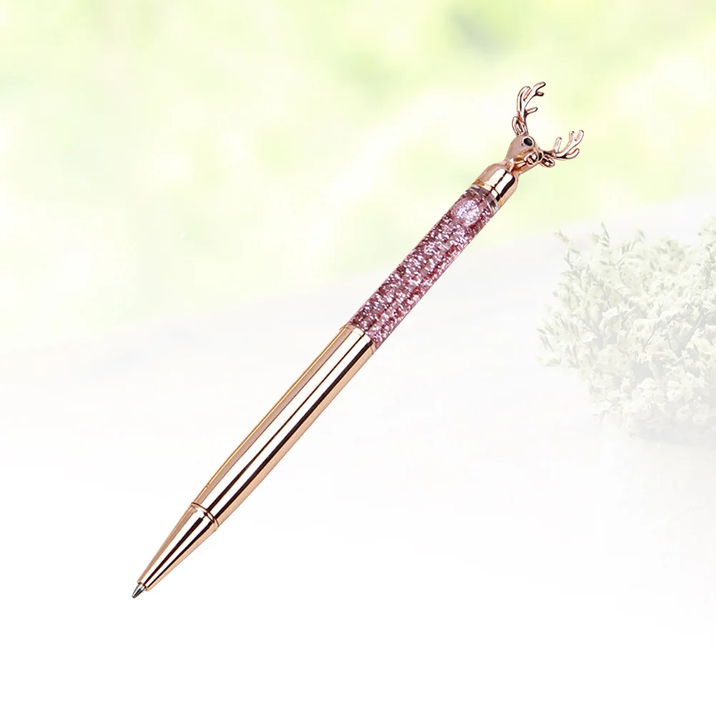 Reindeer Pattern Ballpoint Pens Metal Body Smooth Writing Wear-Resistant Fine Tip For Work Study Stationery Creative Pens