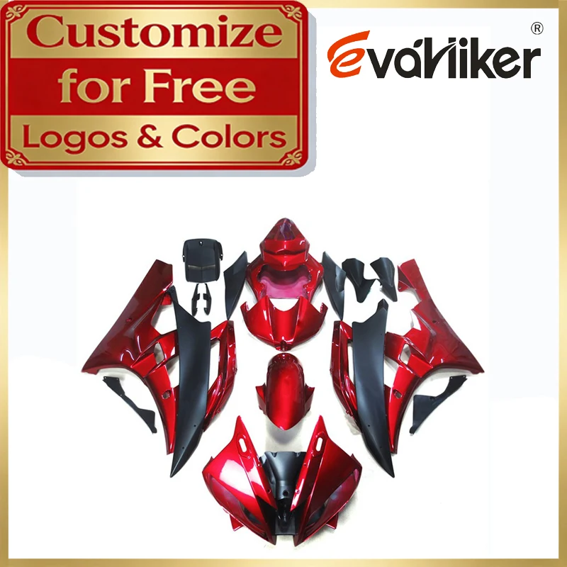 

ABS Plastic Motorcycle Fairing kit For Yamaha YZFR6 2006 2007 red YZF-R6 06 07 Injection Molded Custom Patterns And Colors
