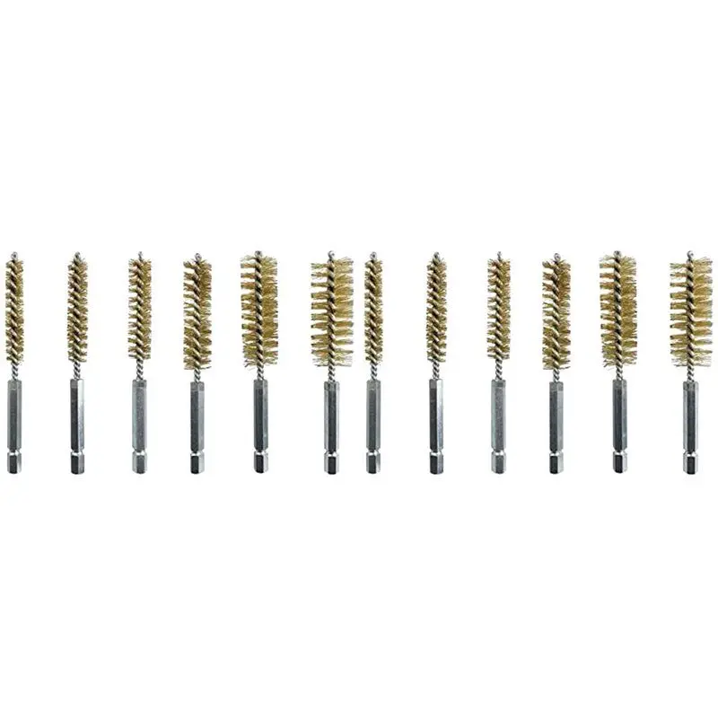 AT29-12X فرشاة سلك مستديرة قطرها فرش أنبوب الفولاذ المقاوم للصدأ بأحجام مختلفة مع فرش سلكية مستديرة للمطارق الدوارة