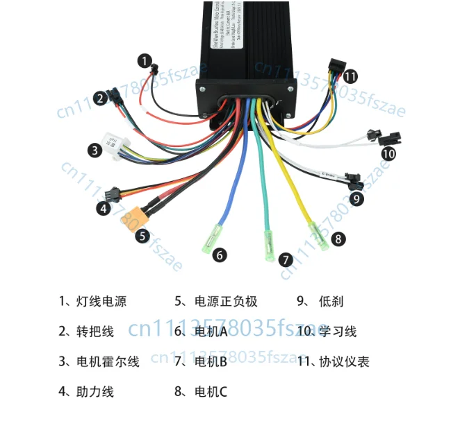 Accessories 1 pcs 750-1500w three-mode driver 36v 48v 64v 30a sine wave brushless motor controller