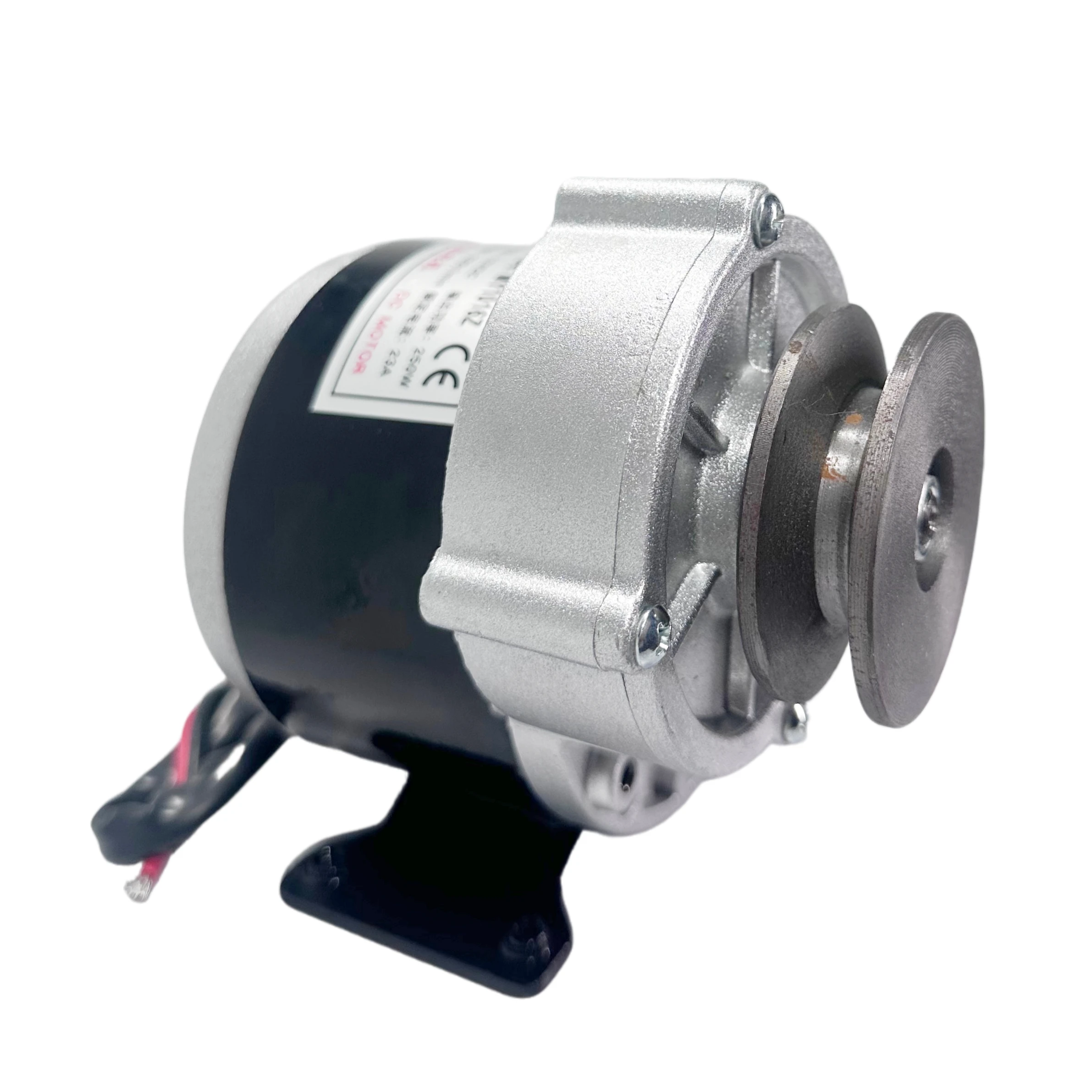 Silnik szczotkowy DC z przekładnią, 250W, 12V 24V 36V, z kołem pasowym, sterowanie silnikiem szczotkowym, silnik szczotkowy prądu stałego z magnesami trwałymi. — zdjęcie 4