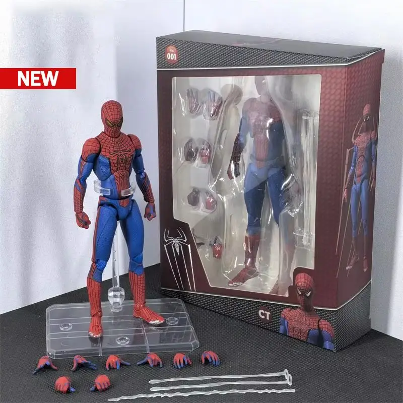

Ct Toys Mafex 001 Spiderman Action Figure - Peter Parker Andrew Garfield the Amazing Spider-Man Anime Collectible Model Toy