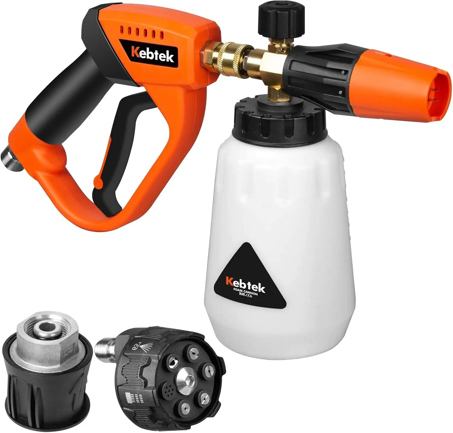 

Foam Cannon 5200 PSI Pressure Washer Gun, Heavy Duty Brass with Quick Connect & 6-in-1 Nozzle