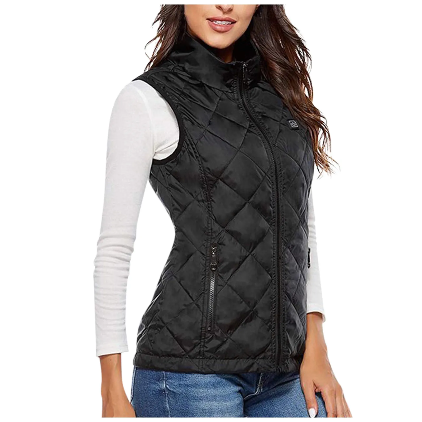 Heated Vest Women Usb Heated Jacket Heating Vest Thermal Clothing Hunting Vest Winter Heating Jacket Black Down Vest For Women