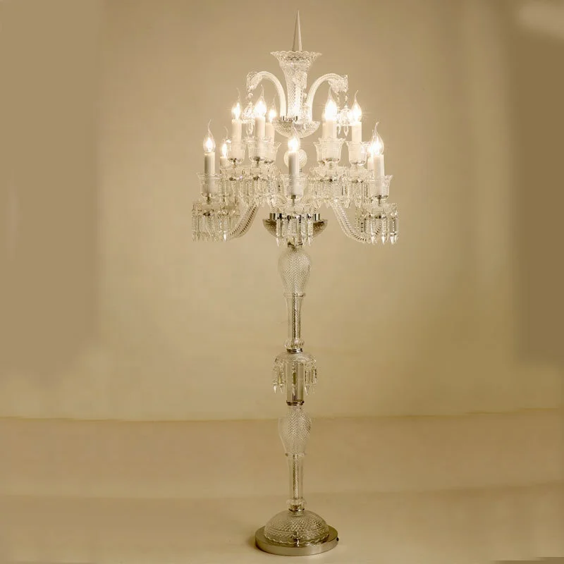 

European modern luxury crystal floor lamp hotel banquet hall living room bedroom study home decoration lighting fixtures