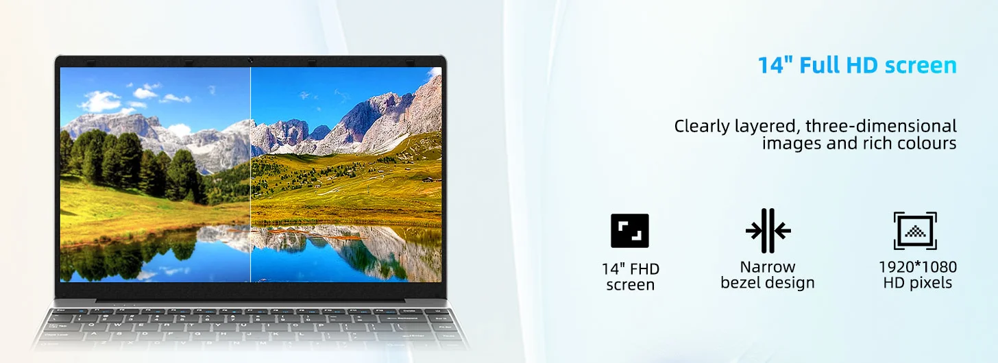 14 Inch 64 Bit Windows 10 Laptops PC EZbook S5 Computer 6GB LPDDR4 RAM 128GB SSD ROM 1080p FHD N4020 CPU with 4-Core Processor