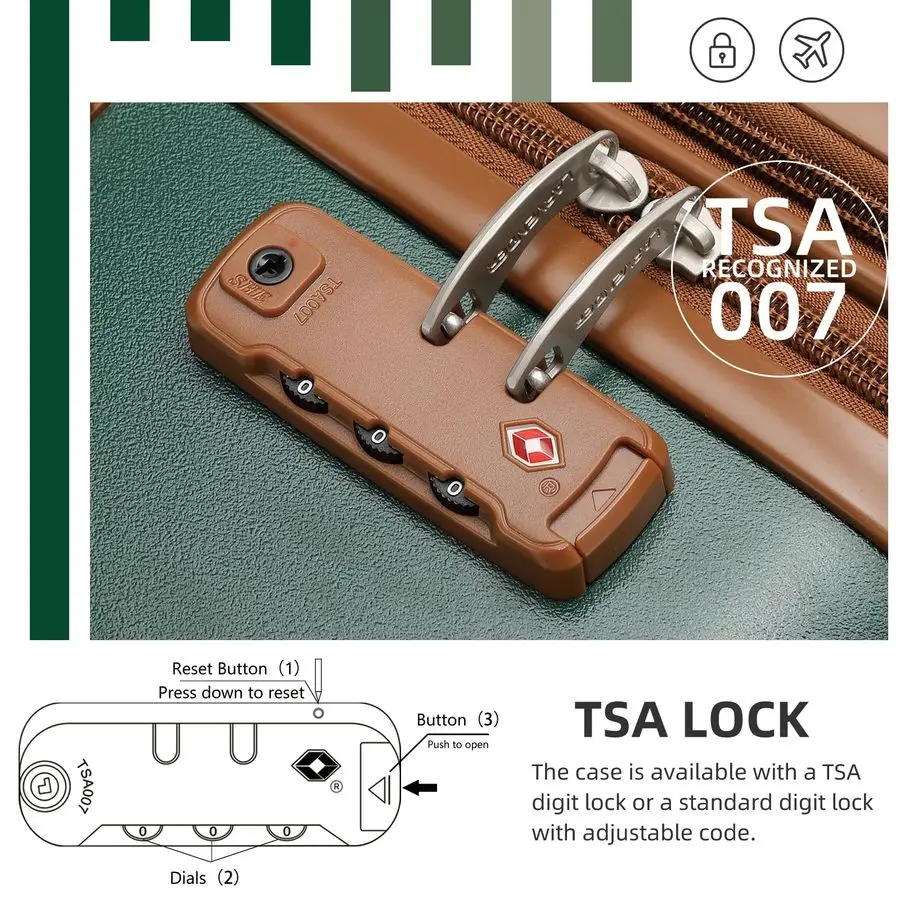 ชุดกระเป๋าเดินทางแบบขยายได้ 3 ชิ้น ขนาด 22x14x9 นิ้ว ได้รับการรับรองจากสายการบิน กระเป๋าเดินทางแบบแข็งพร้อมล้อ ล็อค TSA กระเป๋าเดินทางน้ำหนักเบา