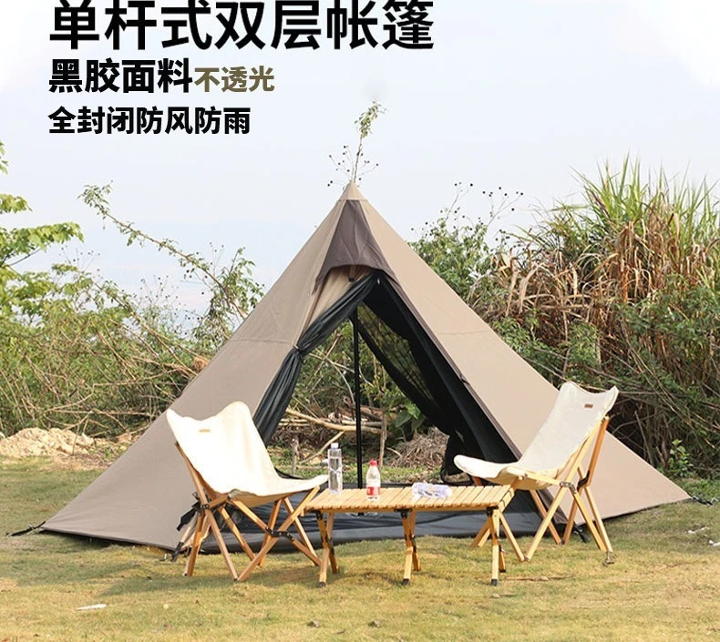 Torre tenda engrossado vinil dupla camada proteção contra chuva acampamento guarda-sol à prova de vento conveniente