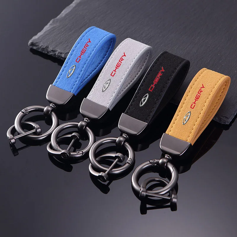 

Suede Keychain Sport Key Ring Custom Gift With Logo For Chery Fulwin QQ Tiggo 3 5 T11 A1 A3 Car Accessorie