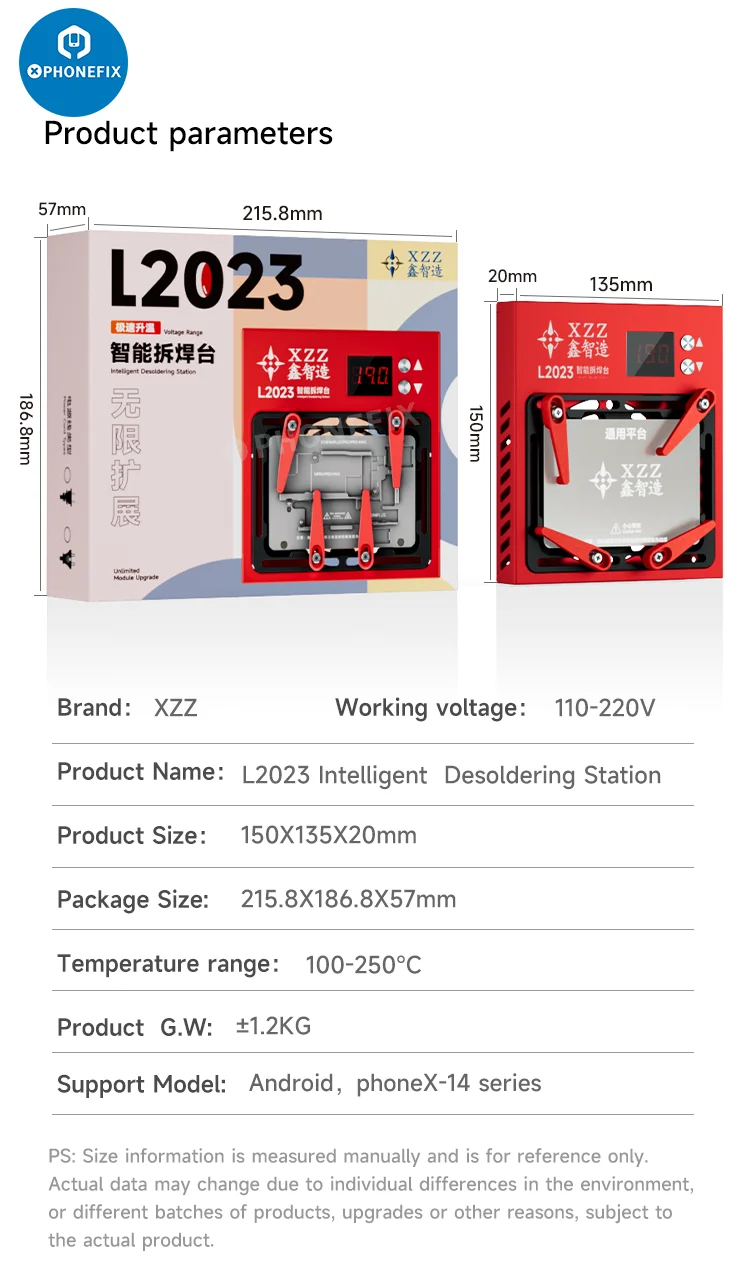 Xinzhizao XZZ L2023 Preheater Desoldering Station for iPhone X - 15PM Android Dot Matrix Motherboard IC Chip Soldering Repair