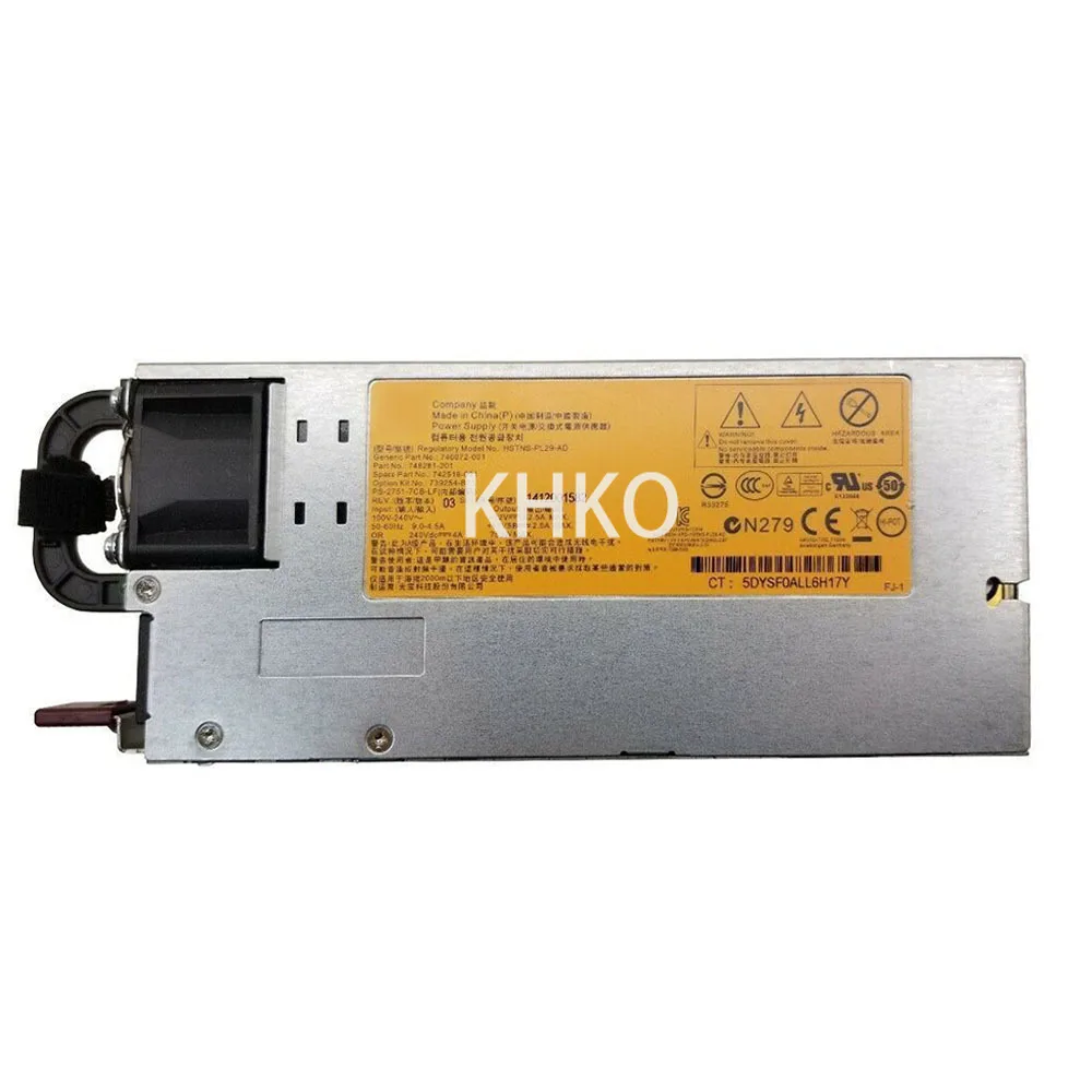 Original PSU 750W Hot-Plug Power Supply Unit HSTNS-PL29-AD 739254-B21 746072-001 742516-001 748281-201 For Server Switch Power