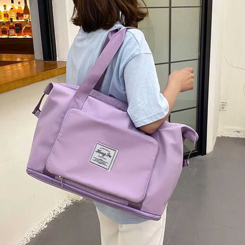 Sac de fitness pliable multifonctionnel de grande capacité, sac à main de sport lancé, violet, bleu, noir, rose