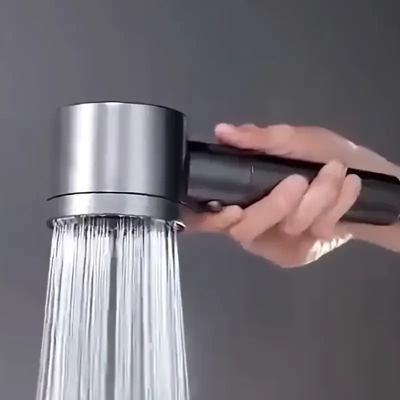 5-Speed Adjustable Hollow Booster Shower Head with Filter for Home Bathroom Water Heater Compatible Enhanced Water Flow Shower D