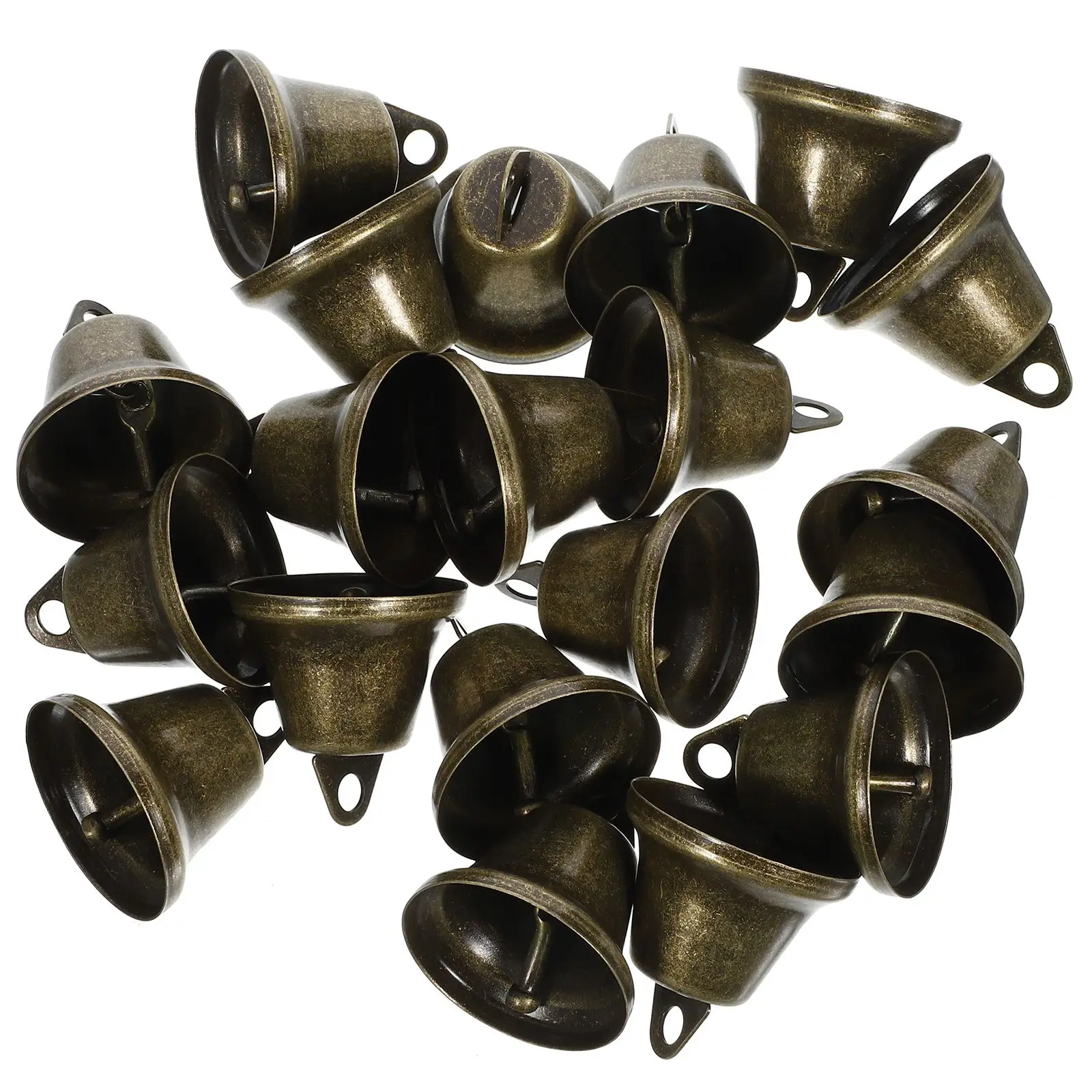 

20 Pcs Bell DIY nament Xmas Decorative Festival Iron Pendant Hanging Copper 38mm Retro Wind Chime Christmas Tree