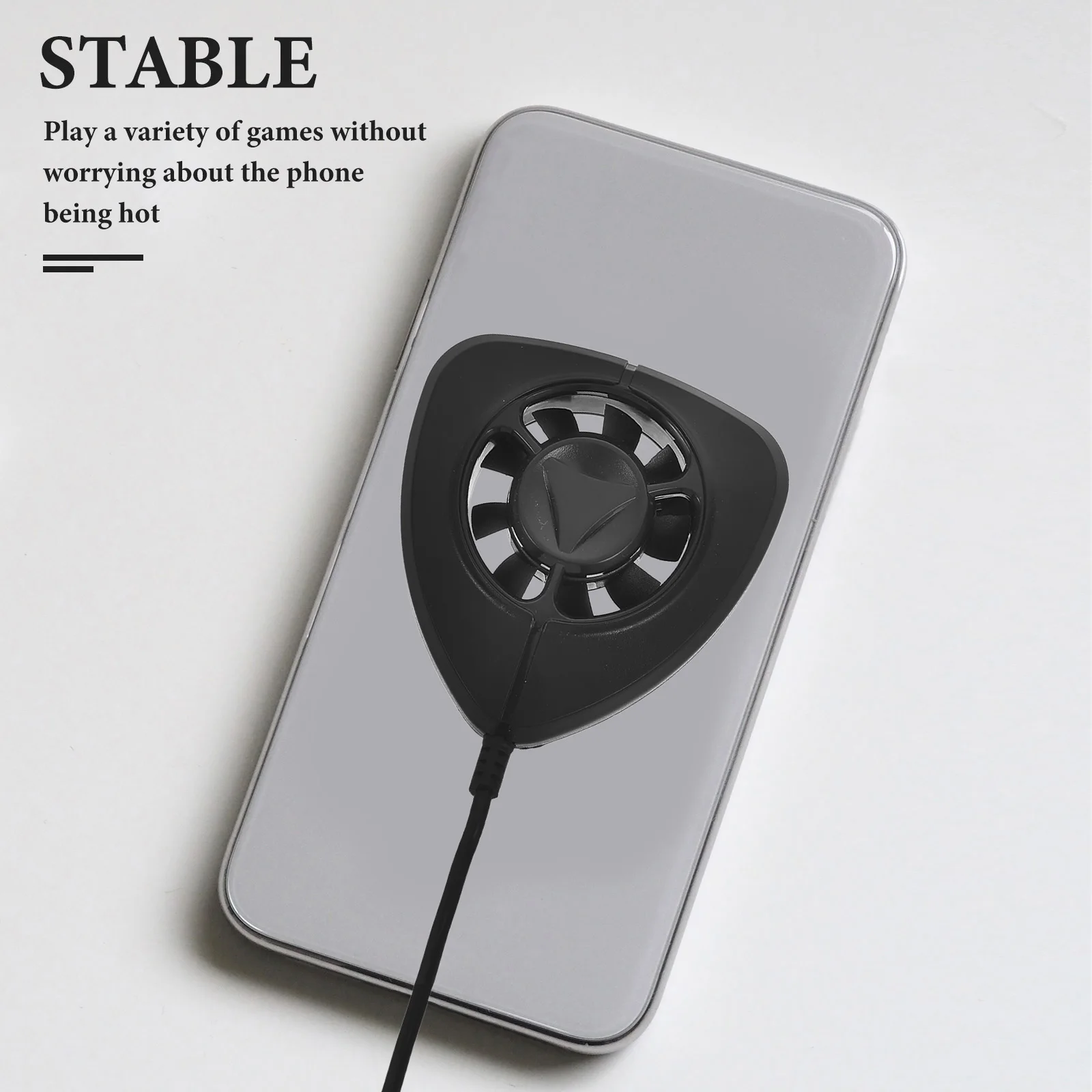 

Mobile Phone Cooler Black Aluminium Mute Cooling Fan Smartphone Radiator Heat Sink Game Console Overheating Solution