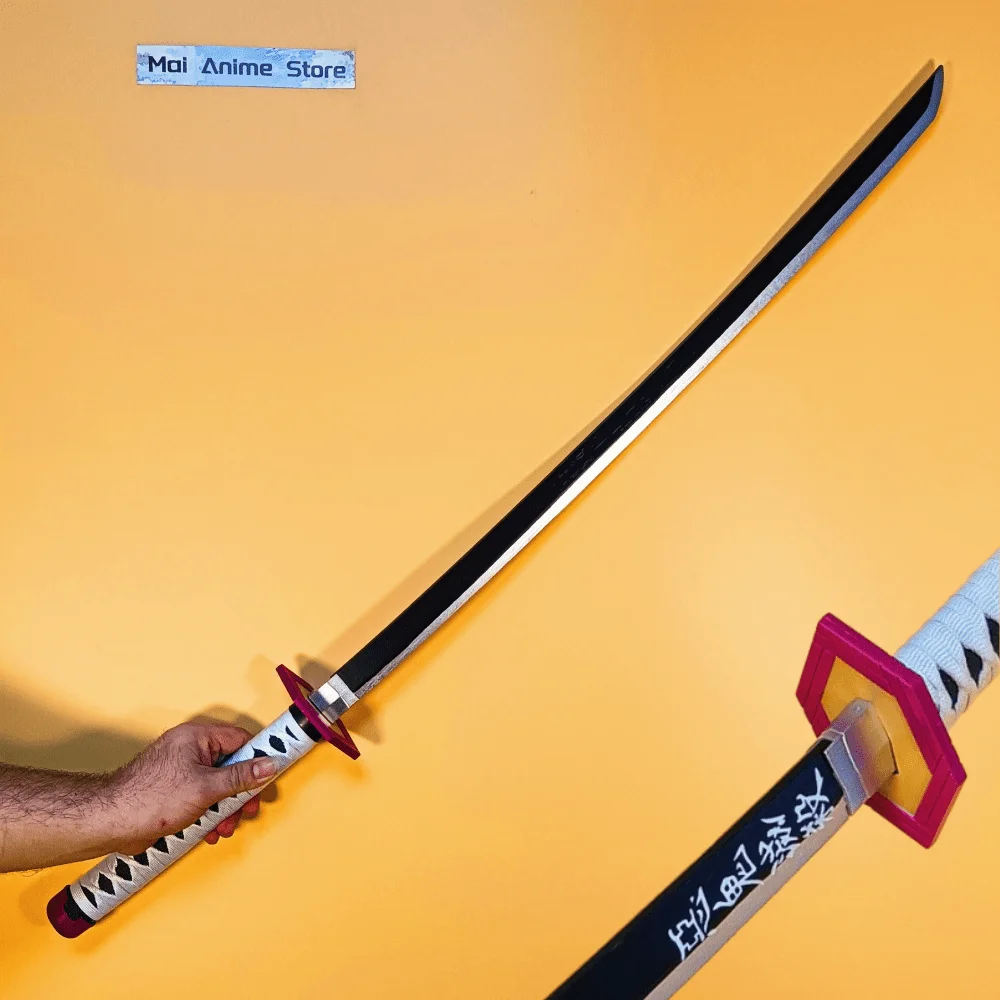 104 سنتيمتر كاتانا الأصلي الساموراي صابر الحجم الحقيقي شفرة صابر النينجا اليابانية كاتانا أنيمي تأثيري الدعامة النينجا سكين لعبة غير حادة هدية