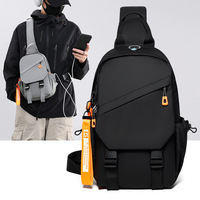 Waterproof Nylon Crossbody Bag - Men's Chest Sling Backpack, Compact Shoulder Messenger Bags, Travel & Outdoor Hiking Pack сумка