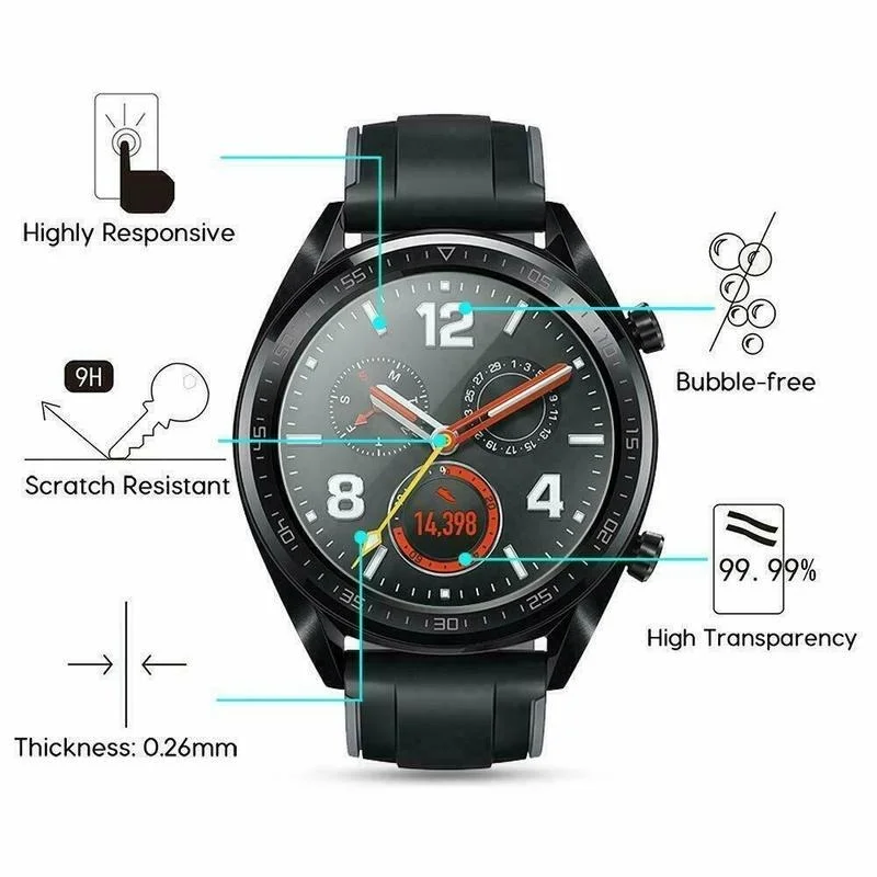 Tempered Glass Screen Protective Film for Huawei Watch GT 3 GT 2 Smartwatch HD Glass Anti Scratch Protector for Huawei GT Series
