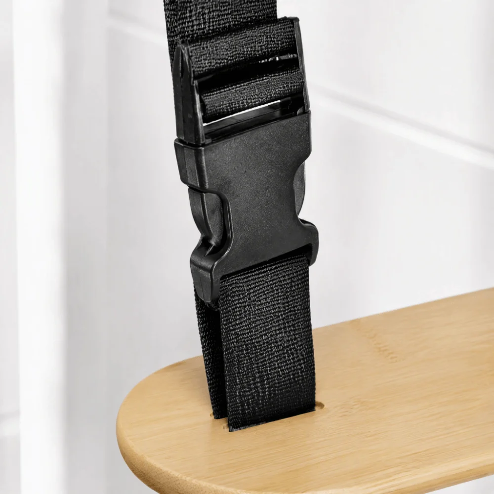 Equipped Adjustable Height Footrest Bamboo Wooden Foot Pedal With Rope Hanging Rope Foot Support Board