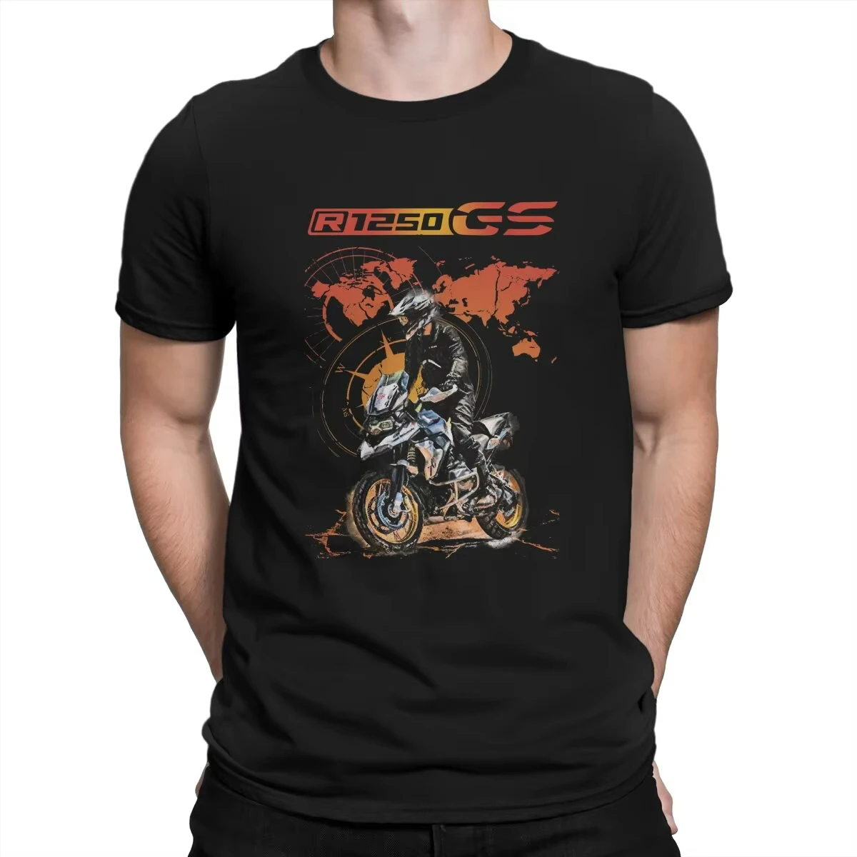 

R 1250 GS Printed T-Shirts Men Motorcycles Moto Awesome Cotton Tees Round Neck Short Sleeve Gift Oversized Casual Loose Tops