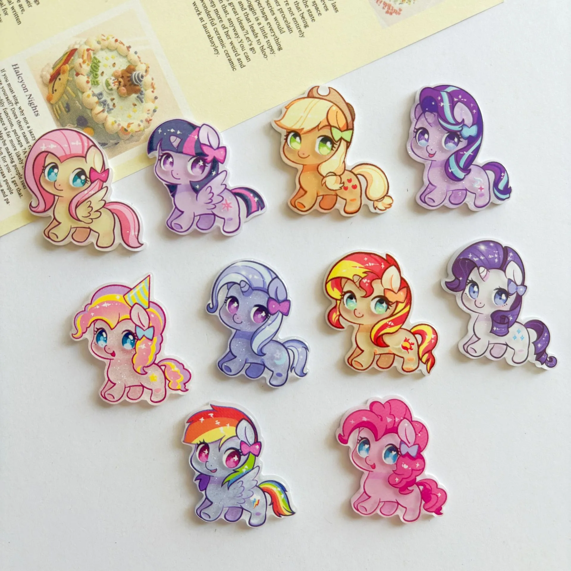 

Miniso маленький пони акриловая нашивка Diy шпилька брошь значок PP нашивка на холодильник мультфильм милые ювелирные аксессуары