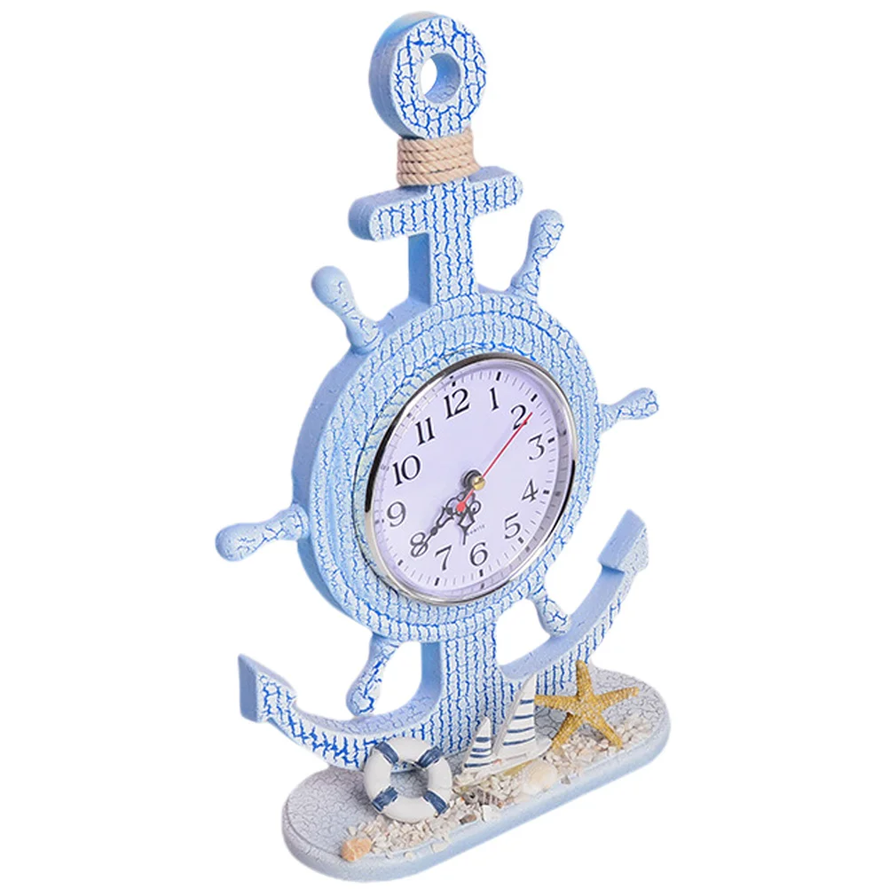 

Mediterranean Nautical Wooden Clock Stylish Wall Decor Safe Elegant Gift Nautical Clock Mediterranean Decor
