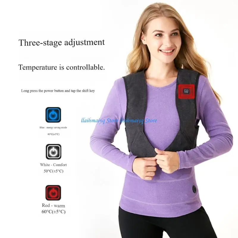 

573B Men's Winter Heated USB Thermal Vest Adjustable Warmth Electric Heated Vest For Outdoor Activity