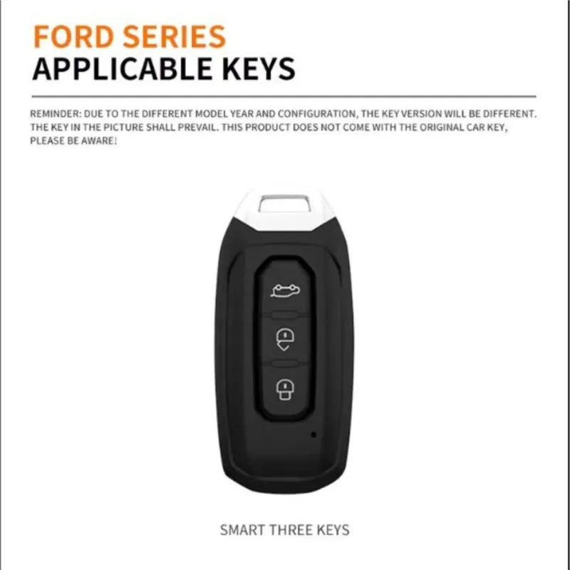 Zinc Alloy Car 3 Buttons Key Case Cover Protector Shell For Ford Territory 2019 2020 2021 2022 2023 2024 Smart Keyless Accessory