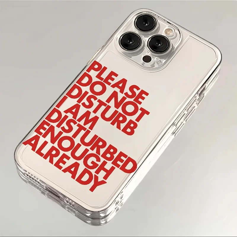 Coque de téléphone transparente antichoc souple avec mots anglais stylés pour iPhone 17 18 Air 16 15 14 11 Pro Max Plus 13 12 Mini