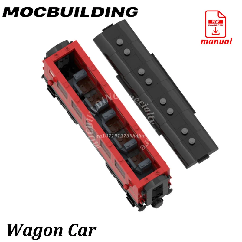 City Wagon Car Passenger Compartment Train Model Display Railway Accessories MOC Building Block DIY Brick Toy Gift Toys