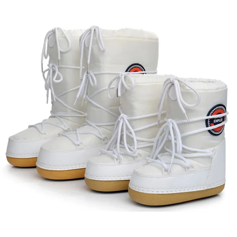 

Winter Women Boots Women Parent-child Snow Boots Fashion Warm Lace Up Platform Shoes for Women Waterproof Non-slip Space Boots