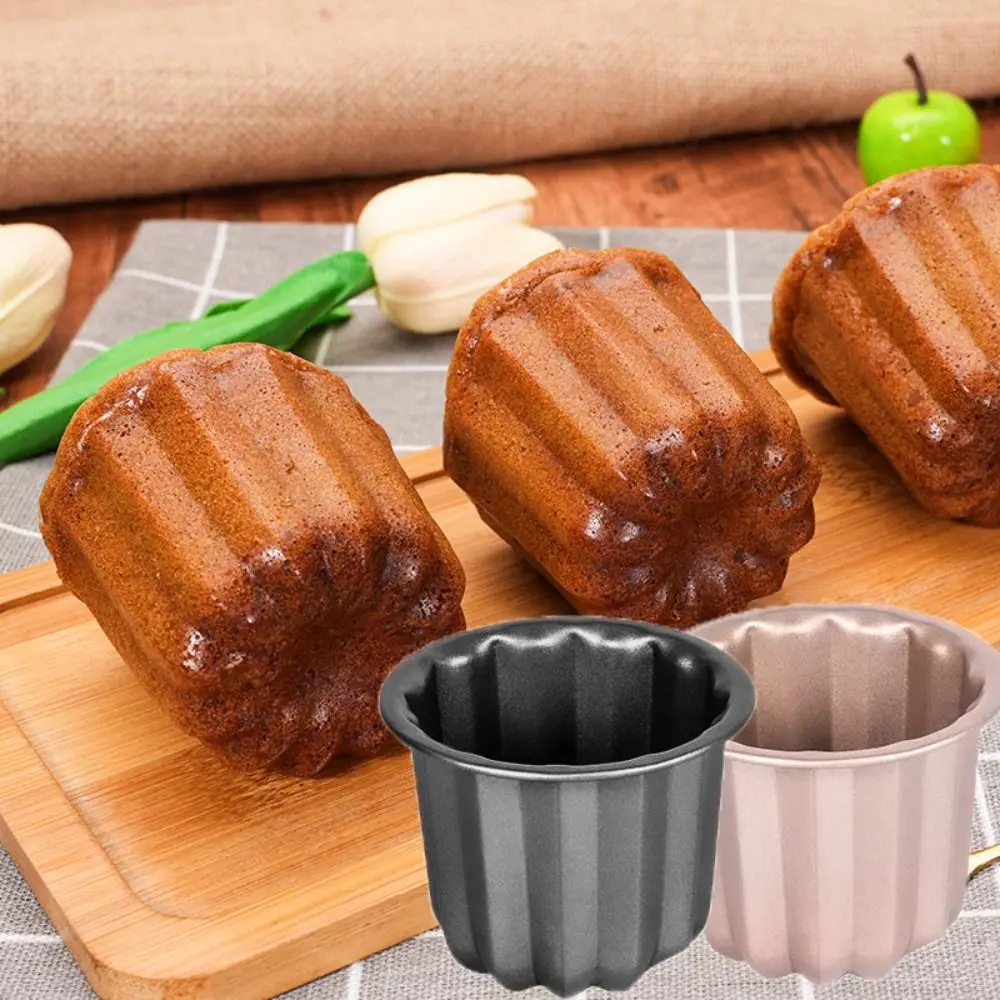 Herramienta para hornear, moldes para hornear Canele de acero al carbono, molde antiadherente de una sola cavidad para muffins, moldes para magdalenas seguros al calor, postres franceses