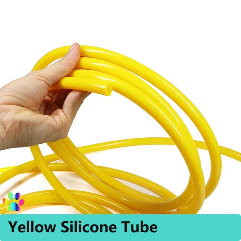 1/5/10M Yellow Silicone Rubber Hose Food Grade ID 0.5 1 2 3 4 5 6 7 8 9 10 12 14 16 18 20 25 mm Watering Aquarium Tube Pipe