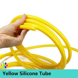 Tuyau en caoutchouc de silicone jaune de qualité alimentaire, tuyau d'arrosage d'aquarium, ID 0.5, 1, 2, 3, 4, 5, 6, 7, 8, 9, 10, 12, 14, 16, 18, 20, 25mm, 1 m, 5 m, 10m