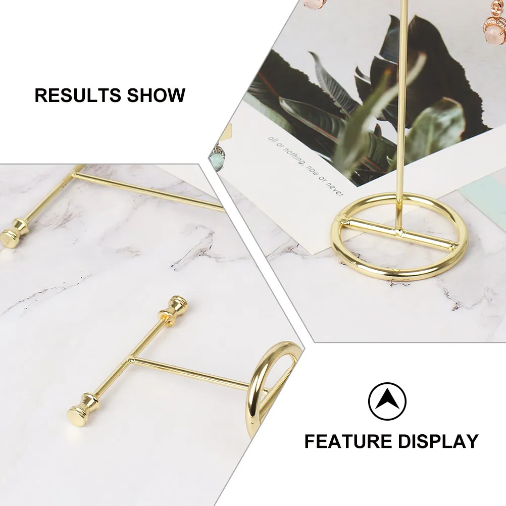 

2Pcs Jewelry Display Rack Premium Iron T-Shape Earrings Holder Desktop Adornment for Home Jewelry Store Decorative Storage Stand
