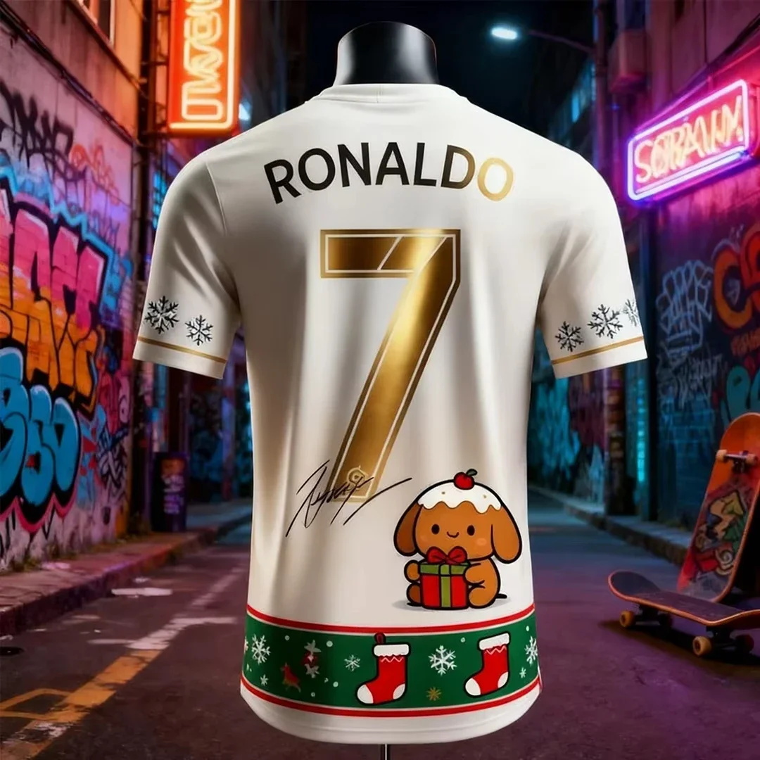 2025-26 Neue heiße Fußballtrikots, kreative Designs, schnell trocknende und atmungsaktive Outdoor-Sportmode, Weihnachtsedition, T-Shirts