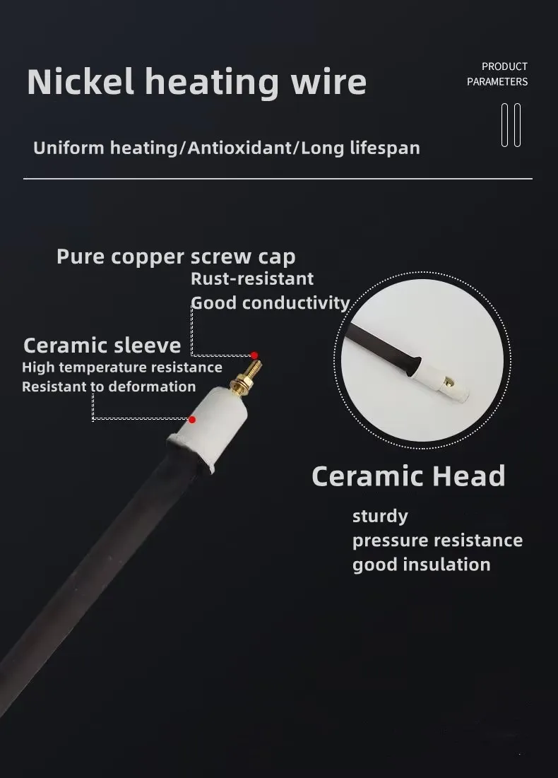 أنبوب سخان بالأشعة تحت الحمراء من السيراميك أنبوب تسخين ساونا لغرفة الساونا كربيد السيليكون الأسود