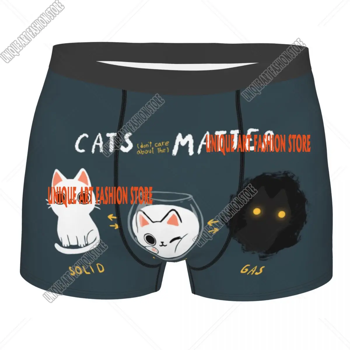 

Custom Cats Matter Funny Science Kitty Physics Cat Boxer Shorts For Men 3D Printed Underwear Panties Briefs Stretch Underpants